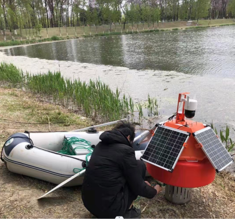 湖边使用0.7米浮标水质在线监测站#安装项目